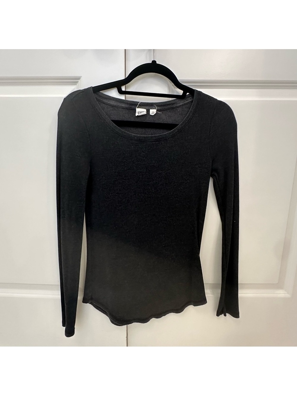 GAP Women’s Gray Waffle Knit Thermal Long Sleeve Top XS